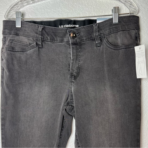 Liz Clairborne Grey Wash Mid Rise Denim stretch Jean - Picture 2 of 11